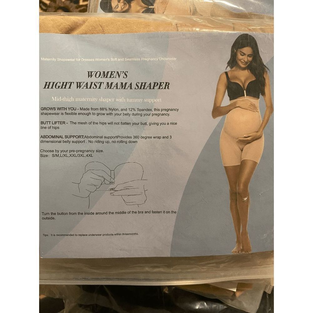 Size 4XL Women's High Waist Mid Thigh Maternity Shaper with Tummy Support